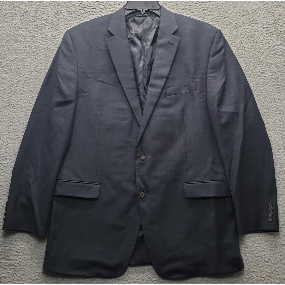 Lauren Ralph‎ Lauren Blazer Mens 44L Multi Self Plaid Low Moisture Notch Lapel